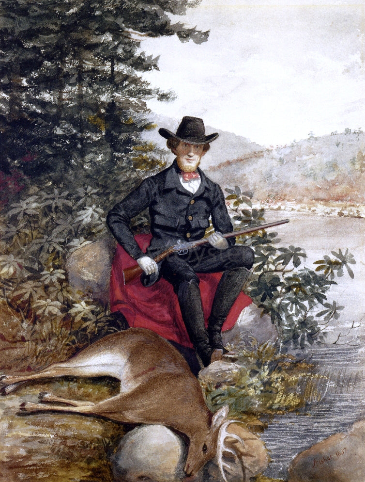  Alvan Fisher The Hunter, A Self Portrait - Canvas Print