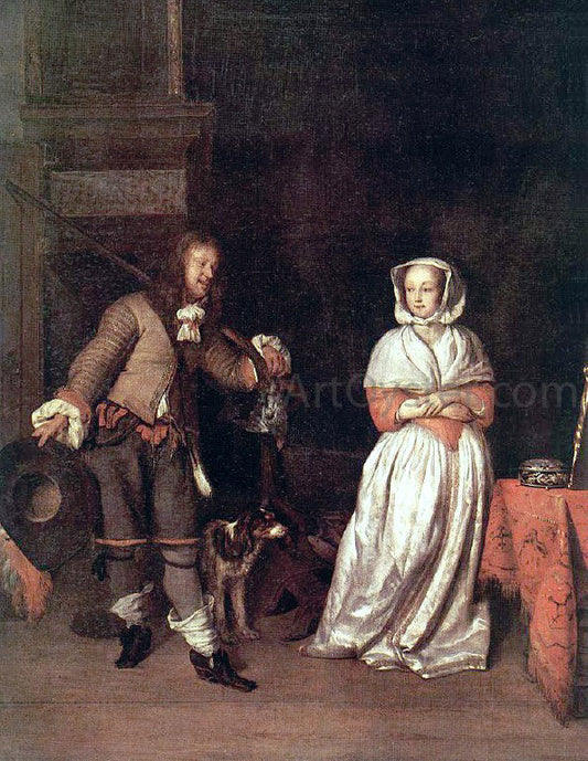  Gabriel Metsu The Hunter's Gift - Canvas Print