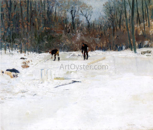  Julian Alden Weir The Ice Cutters - Canvas Print