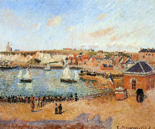  Camille Pissarro The Inner Harbor, Dieppe: Afternoon, Sun, Low Tide - Canvas Print