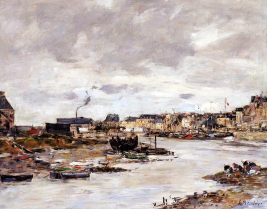  Eugene-Louis Boudin The Inner Port of Trouville at Low Tide - Canvas Print