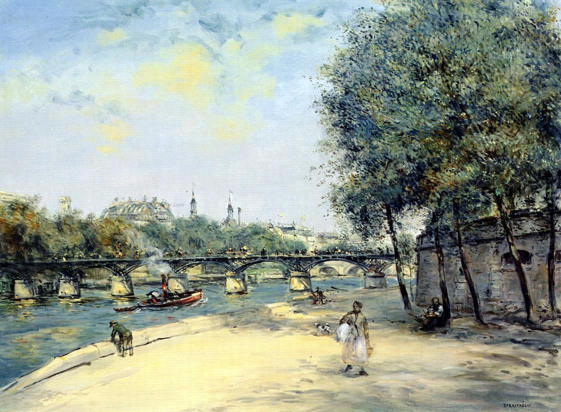  Jean-Francois Raffaelli The Institute de France and the Pont des Arts, Paris - Canvas Print