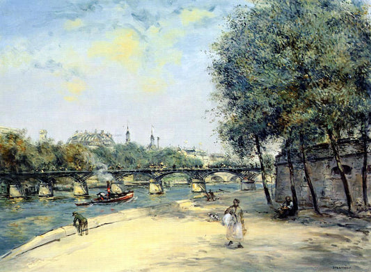  Jean-Francois Raffaelli The Institute de France and the Pont des Arts, Paris - Canvas Print