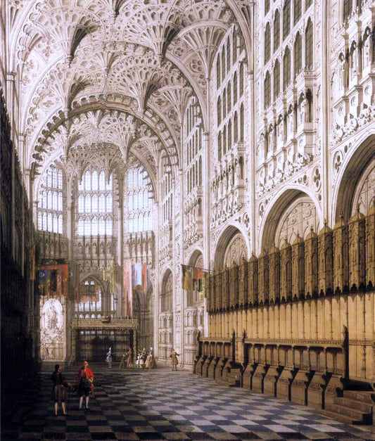  Canaletto The Interior of Henry VII's Chapel in Westminster Abbey - Canvas Print