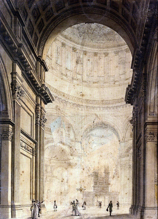 Junior Thomas Malton The Interior Of St Paul's Cathedral - Canvas Print