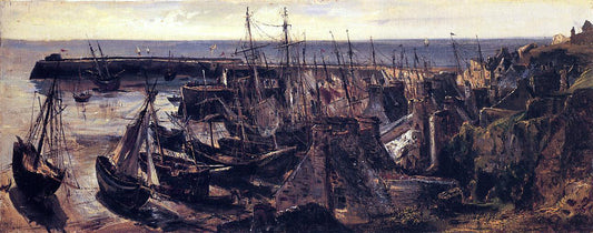  Theodore Rousseau The Jetty at the Port of Granville - Canvas Print