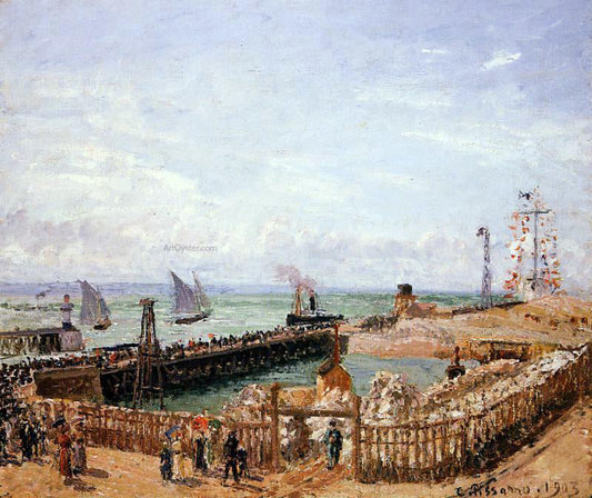  Camille Pissarro The Jetty, Le Havre - High Tide, Morning Sun - Canvas Print
