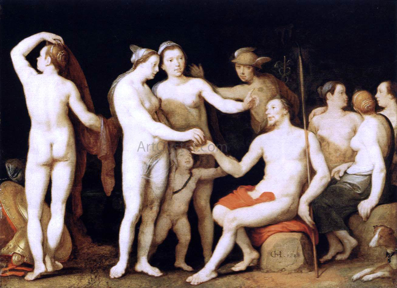  Cornelis Van Haarlem The Judgment of Paris - Canvas Print