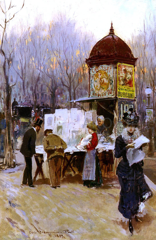  Carlo Brancaccio The Kiosk, Paris - Canvas Print