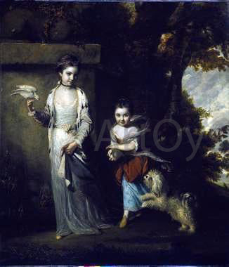  Sir Joshua Reynolds The Ladies Amabel and Mary Jemima Yorke - Canvas Print