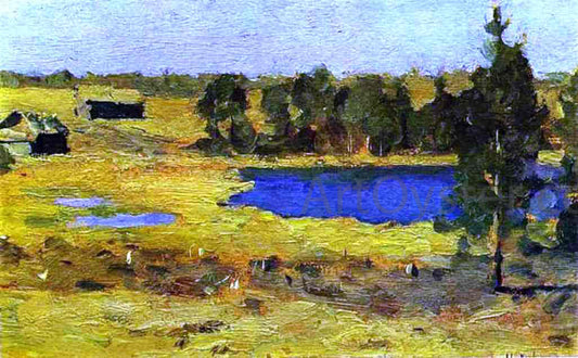  Isaac Ilich Levitan The Lake. Barns at the Edge of a Forest - Canvas Print