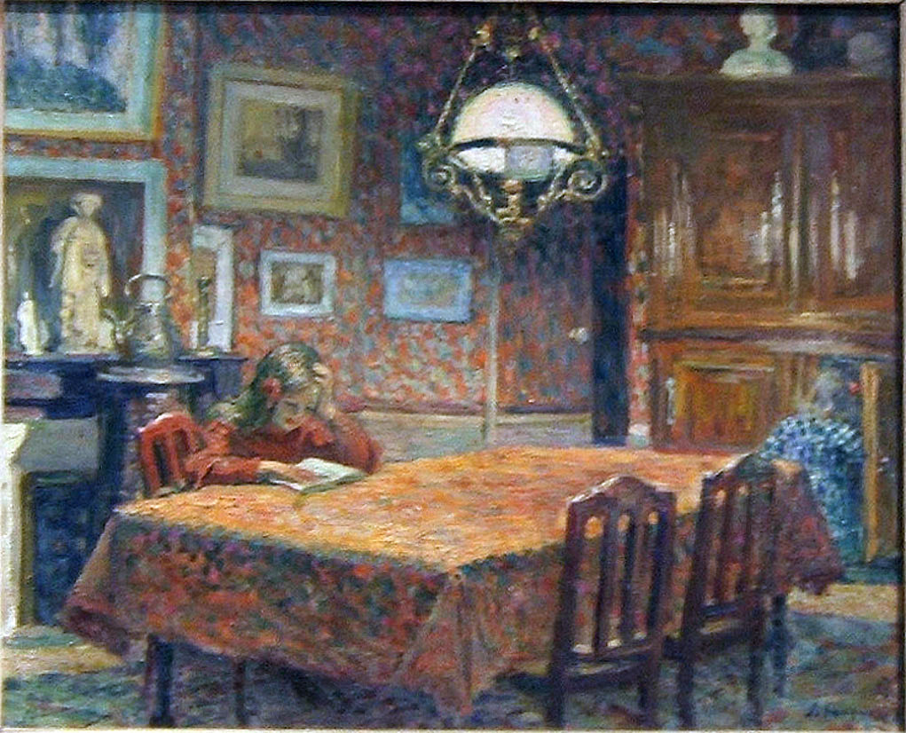 Henri Lebasque A Lamp - Canvas Print