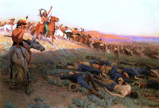  Richard Lorenz The Last Glow of a Passing Nation (also known as Custer's Last Stand) - Canvas Print