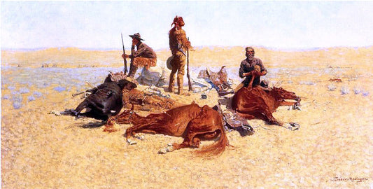  Frederic Remington The Last Lull in the Fight (also known as The Last Stand) - Canvas Print