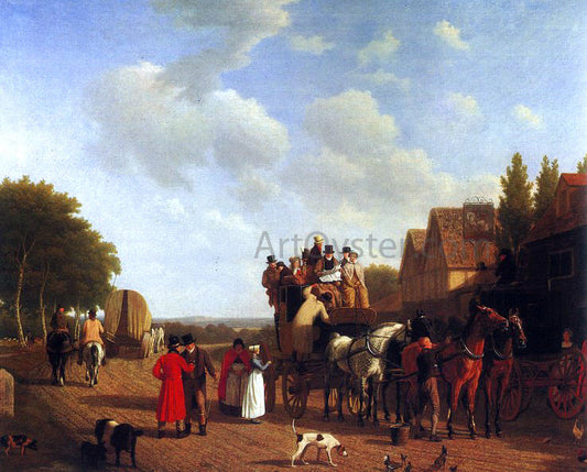  Jacques-Laurent Agasse The Last Stage on the Portsmouth Road - Canvas Print