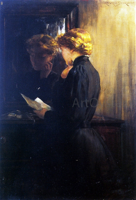  James Carroll Beckwith The Letter - Canvas Print