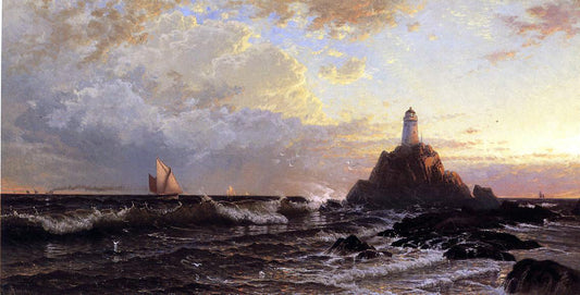  Alfred Thompson Bricher The Lighthouse - Canvas Print