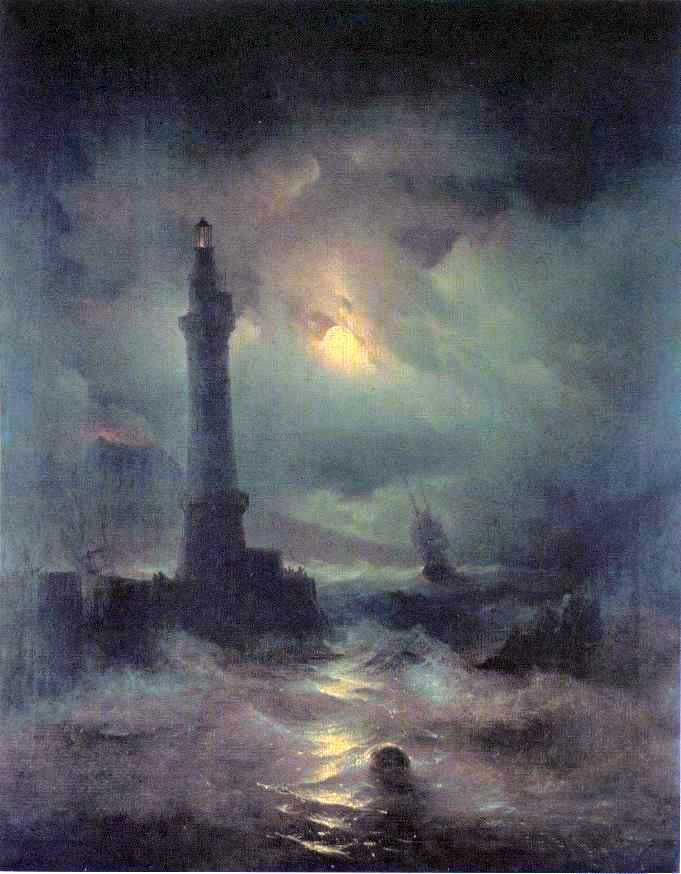  Ivan Constantinovich Aivazovsky The Lighthouse of Naples - Canvas Print