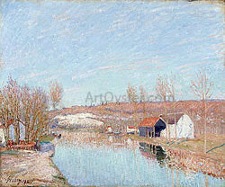  Alfred Sisley The Loing and the Slopes of Saint-Nicaise, February - Canvas Print