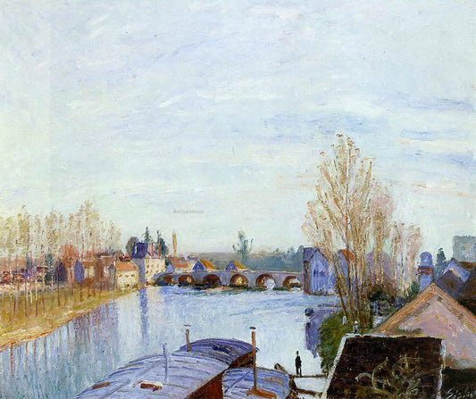  Alfred Sisley The Loing at Moret, the Laundry Boat - Canvas Print
