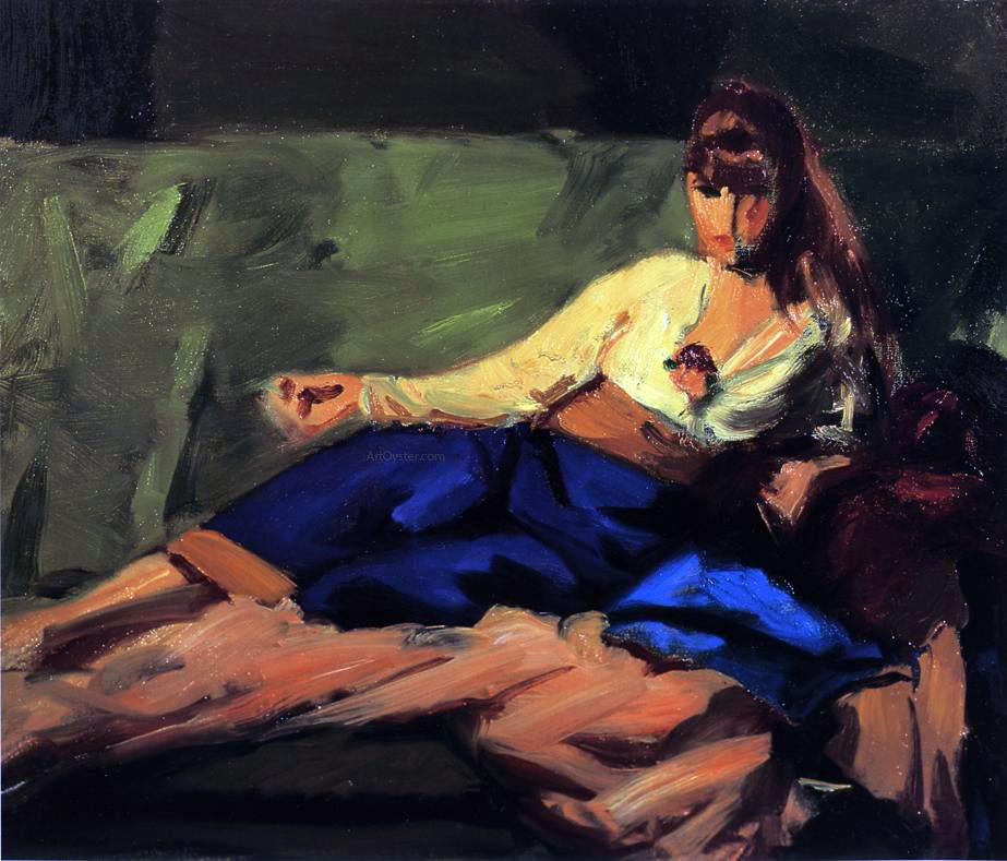 Robert Henri The Lounge (also known as Figure on a Couch) Canvas Print – Art Meg