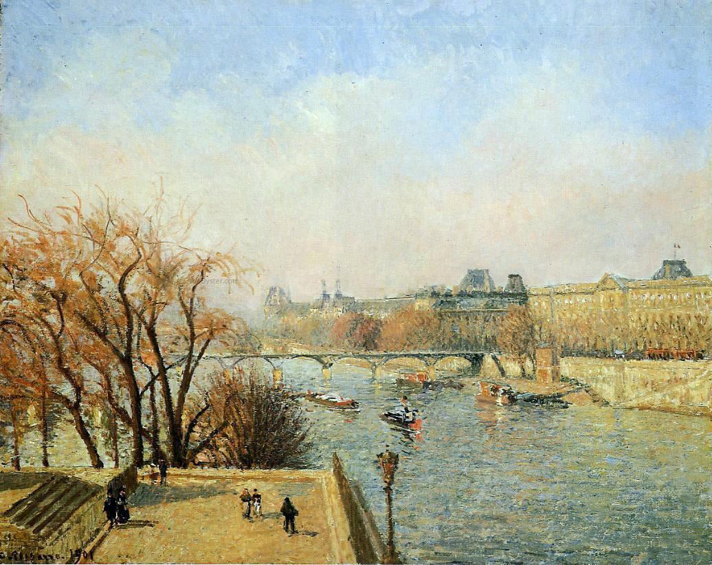  Camille Pissarro The Louvre: Morning, Sun - Canvas Print