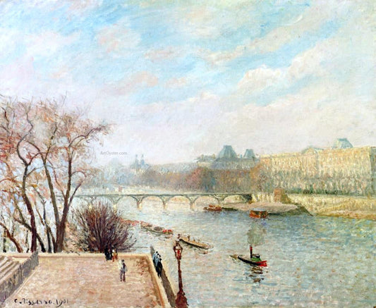  Camille Pissarro The Louvre, Winter Sunlight, Morning, 2nd Version - Canvas Print