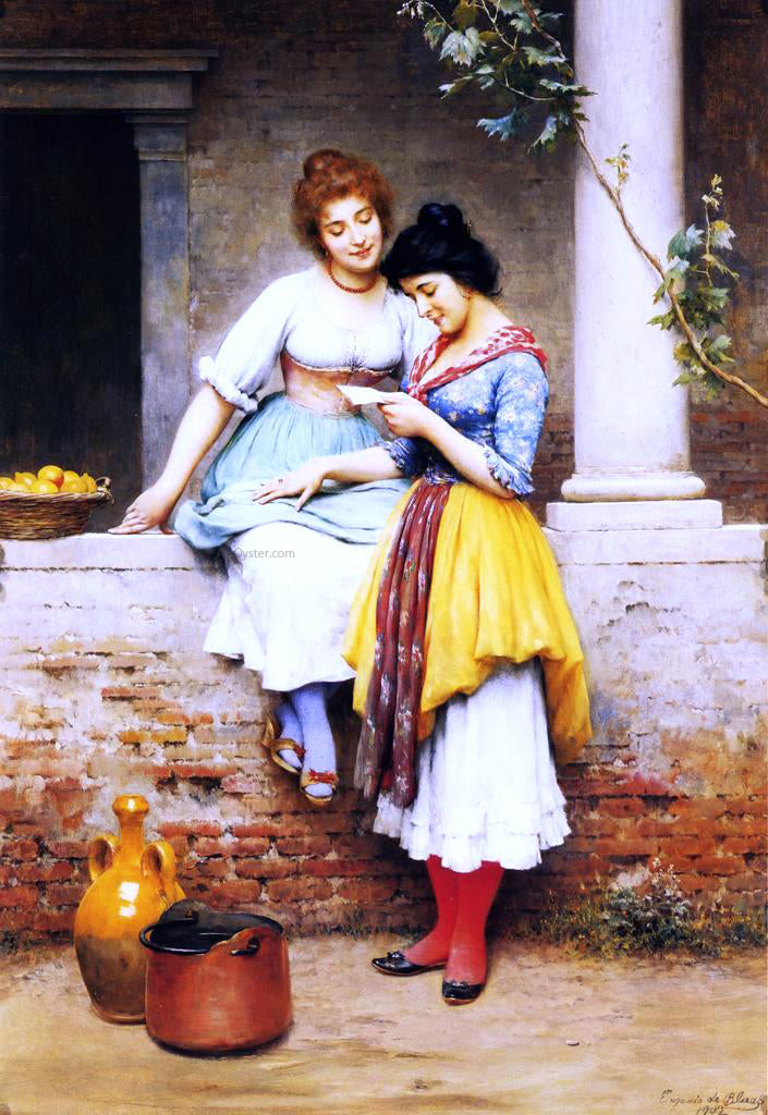  Eugene De Blaas The Love Letter - Canvas Print