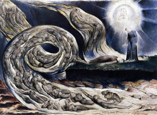  William Blake The Lovers' Whirlwind, Francesca da Rimini and Paolo Malatesta - Canvas Print