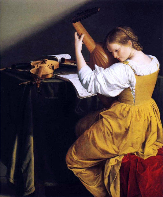  Orazio Gentileschi The Lute Player - Canvas Print