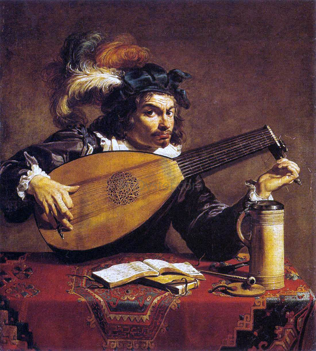  Theodoor Rombouts The Lute Player - Canvas Print