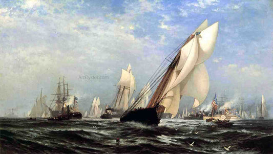  Edward Moran The "Madeleine's" Victory Over the "Countess of Dufferin", Third America's Cup Challenger, August 11, 1876 - Canvas Print