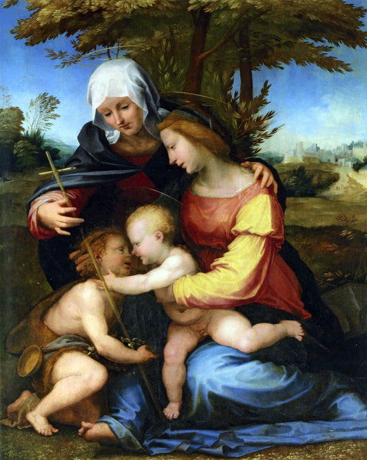  Fra Bartolomeo The Madonna and Child in a Landscape with Saint Elizabeth and the Infant Saint John the Baptist - Canvas Print