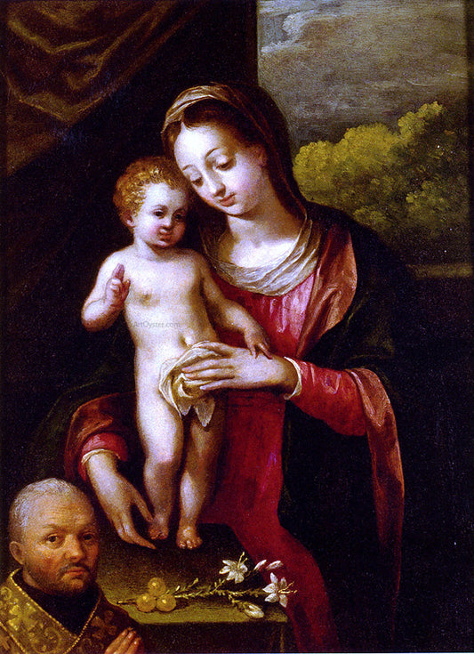  Lavinia Fontana The Madonna and Child with a Donor - Canvas Print