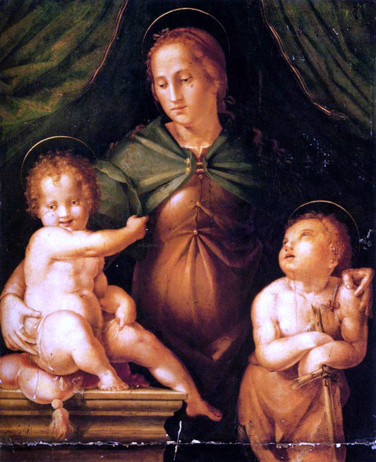 Pier Francesco Di Jacopo Foschi The Madonna and Child with the infant Saint John the Baptist - Canvas Print