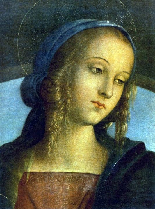  Pietro Perugino The Madonna between St. John the Baptist and St. Sebastian [detail] - Canvas Print