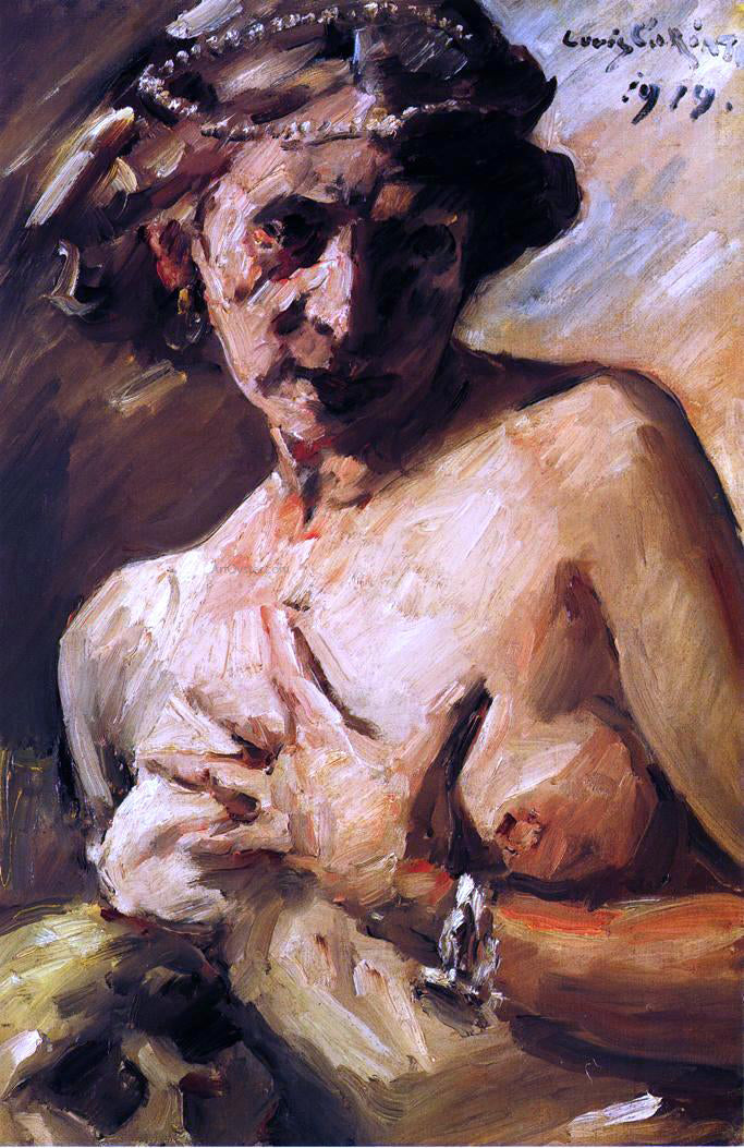  Lovis Corinth The Magdalen with Pearls in Her Hair - Canvas Print