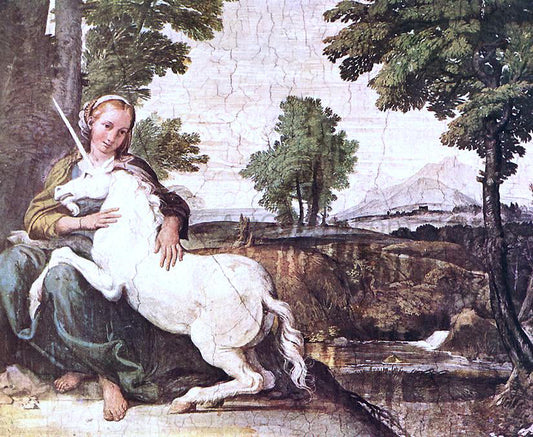  Domenichino The Maiden and the Unicorn - Canvas Print