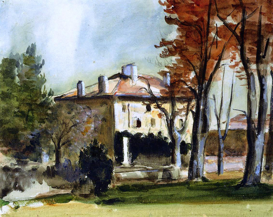  Paul Cezanne The Manor House at Jas de Bouffan - Canvas Print