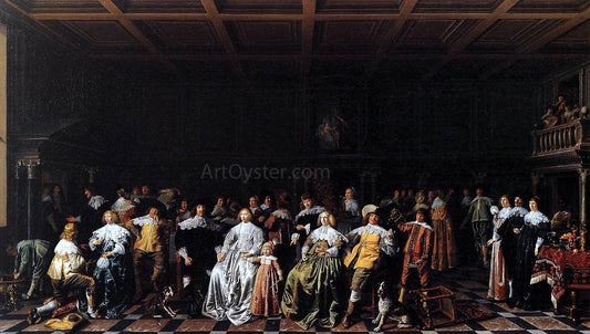  Jan Miense Molenaer The Marriage of Willem van Loon and Margaretha Bas - Canvas Print