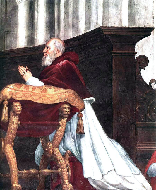 Raphael The Mass at Bolsena (detail 3) (Stanza di Eliodoro) - Canvas Print