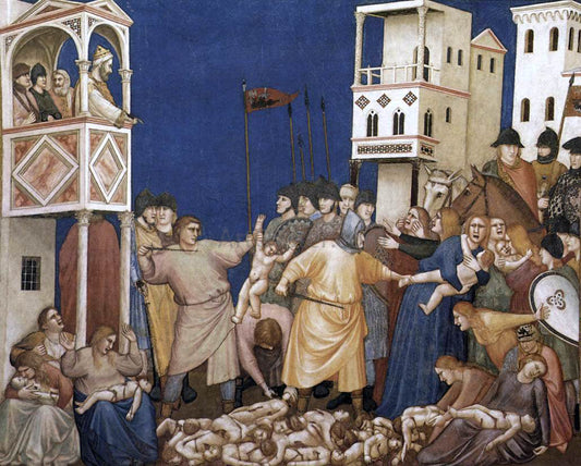  Giotto Di Bondone The Massacre of the Innocents (North transept, Lower Church, San Francesco, Assisi) - Canvas Print