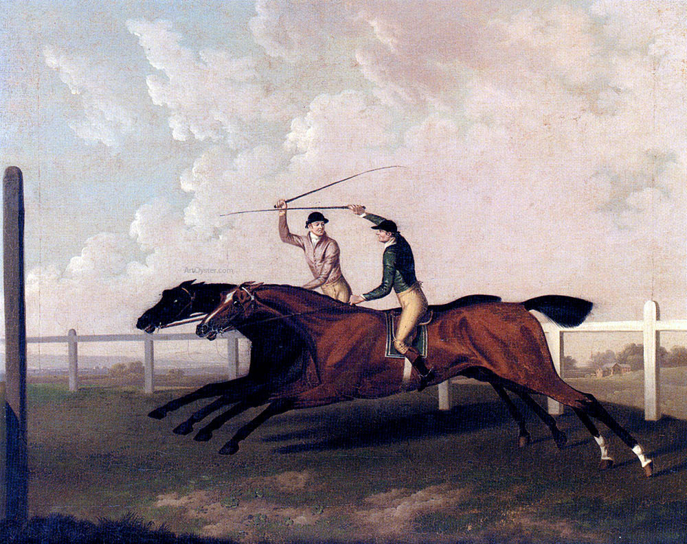  Charles Towne The Match Race At Epsom Between Little Driver And Aaron, May 16, 1754 - Canvas Print