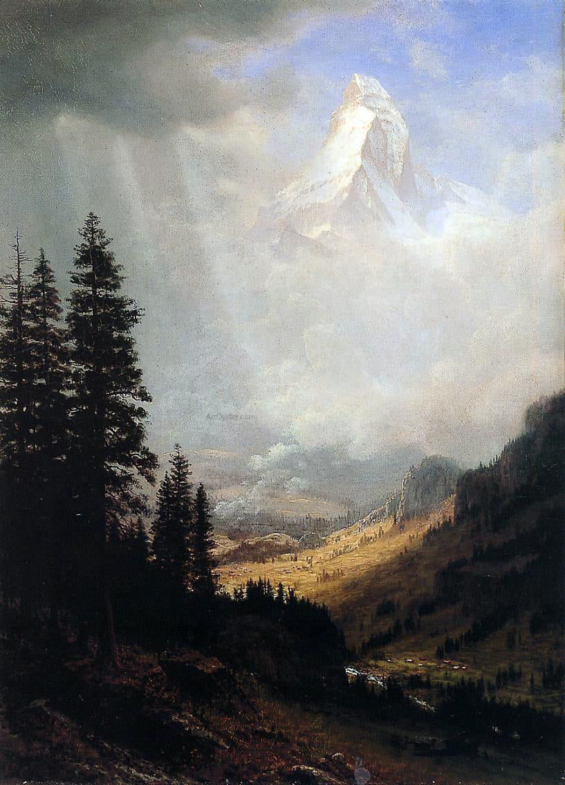  Albert Bierstadt The Matterhorn (also known as Valley of Zermatt, Switzerland) - Canvas Print