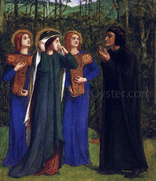  Dante Gabriel Rossetti The Meeting of Dante and Beatrice in Paradise - Canvas Print