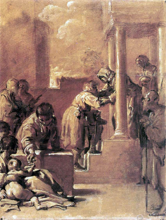  Bartolomeo Schedoni The Meeting of St Anne and Joachim at the Golden Gate - Canvas Print