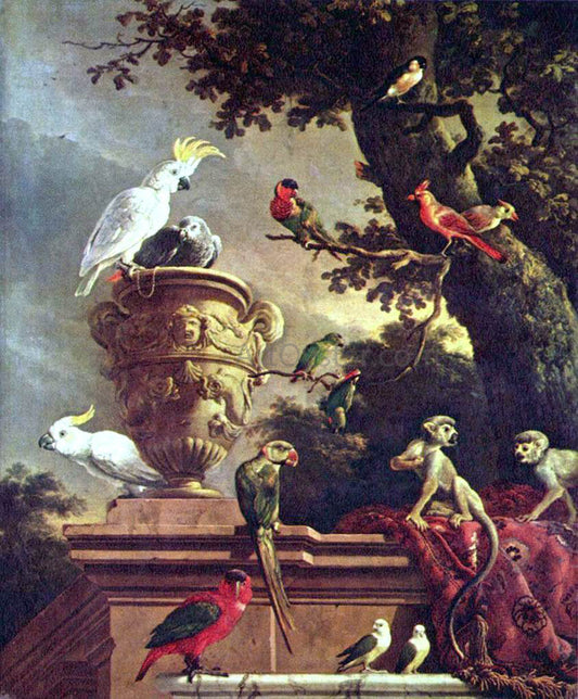 Melchior D'Hondecoeter The Menagerie - Canvas Print