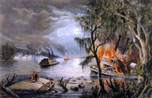  Frances Bond Palmer The Mississippi in Time of War - Canvas Print