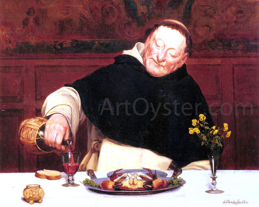  Walter Dendy Sadler The Monk's Repast - Canvas Print