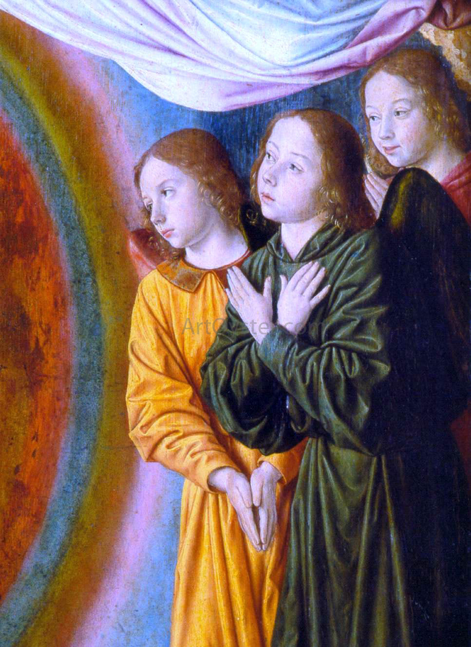  Master of Moulins The Moulins Triptych (detail of the central panel) - Canvas Print